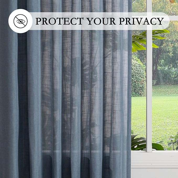 MYSKY HOME Living Room Curtains 90 Inches Long Farmhouse Light Filtering - Image 4