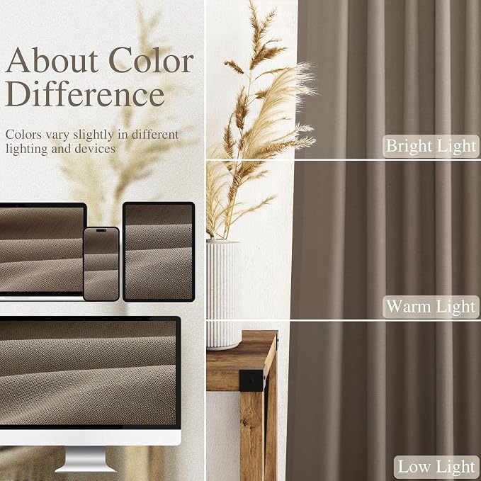 Dark Taupe Linen Curtains 96 Inches Long - Image 4