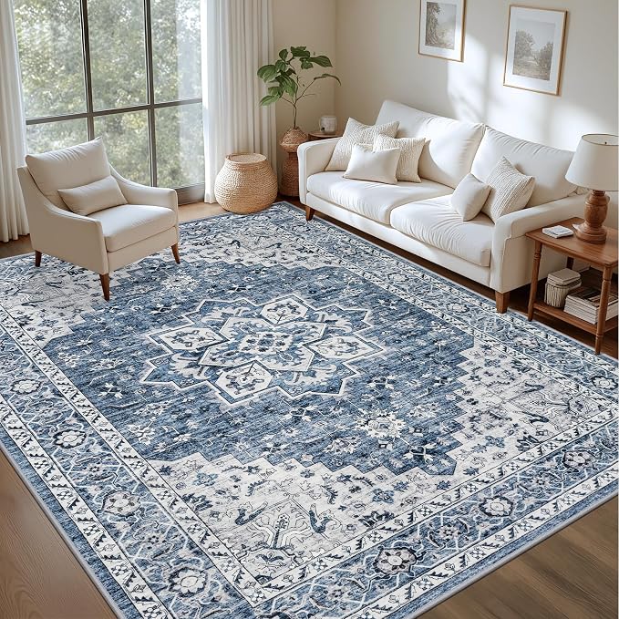4x6 Area Rugs Living Room: Washable Vintage Rug - Image 2