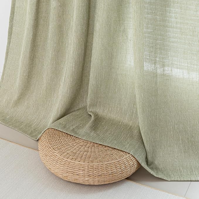 MYSKY HOME Patio Sage Curtains for Sliding Door, Living Room Curtains & Drapes - Image 5
