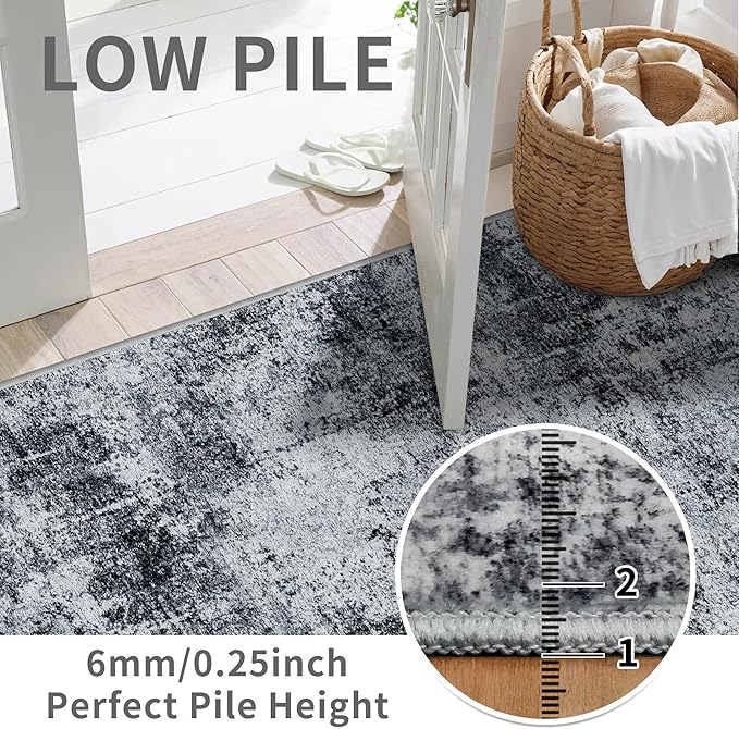 3x12 Washable Hallway Runner Rug: Non Slip Carpet Runners Easy-to-Clean - Image 3