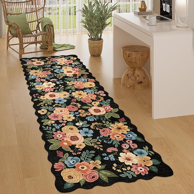 DUKINO 2x6 Runner Rug, Floral Washable Rug - Image 3