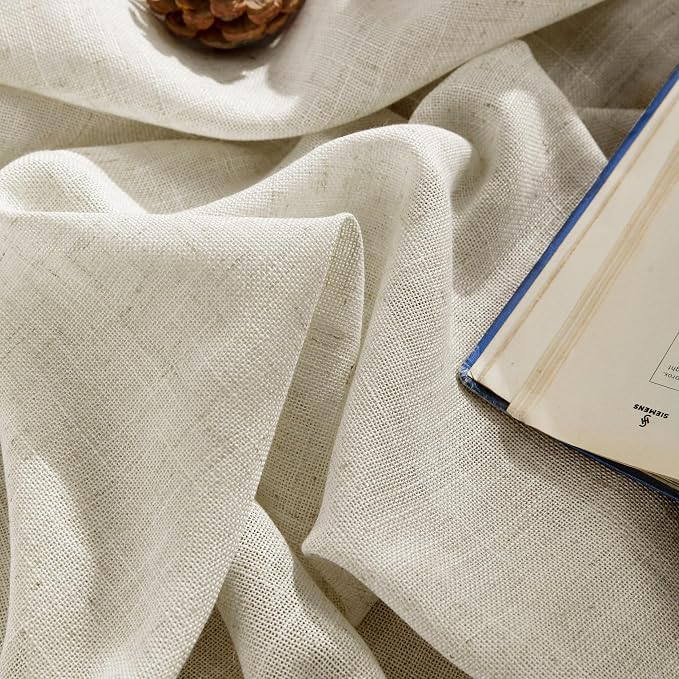 Joydeco Linen Curtains 84 Inch Length 2 Panel Sets, Light Filtering Curtains - Image 4