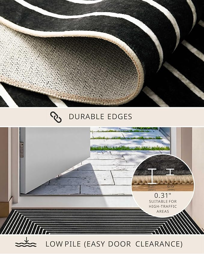 Latte&Fog 5x7 Area Rugs for Living Room Bedroom, Modern Abstract Washable Rug - Image 6