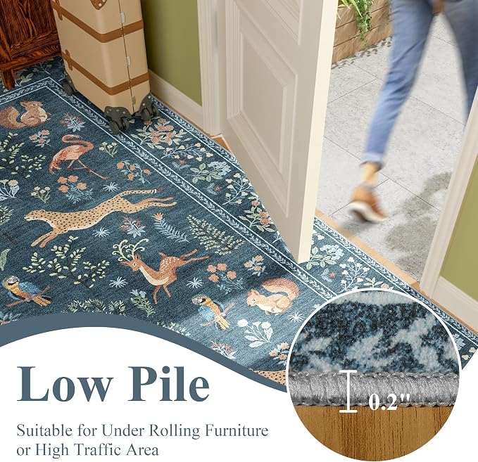 DUKINO 3x5 Rug, Washable Animal Area Rug - Image 7
