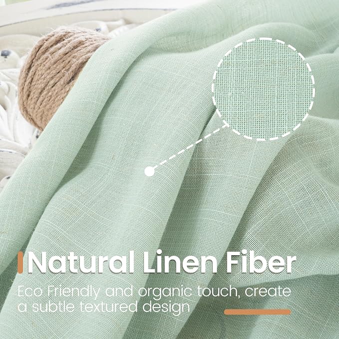BGment Light Green Curtains 84 Inches Long 2 Panels Set - Image 3