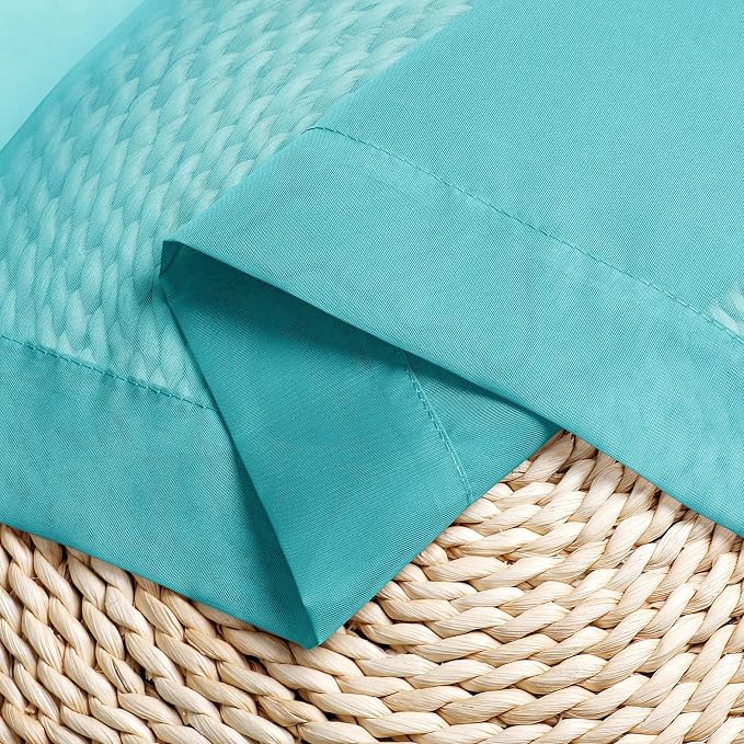Chyhomenyc Turquoise Sheer Curtains 72 Inch Length 2 Panels, Light Filtering - Image 7
