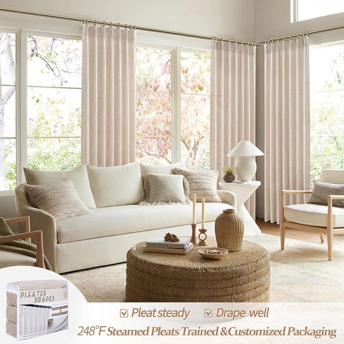 PleatedDrapes Drop Cloth Farm House Tall Curtains - Image 5