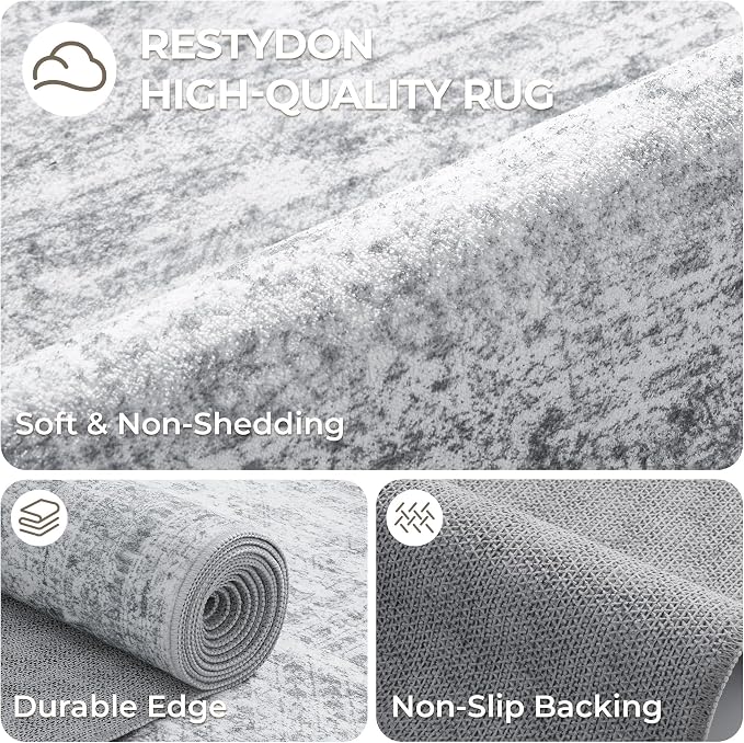 2'6 x 12' Runner Rug Non Slip, Washable Kitchen Rugs, Living Room, Long Rug - Image 7