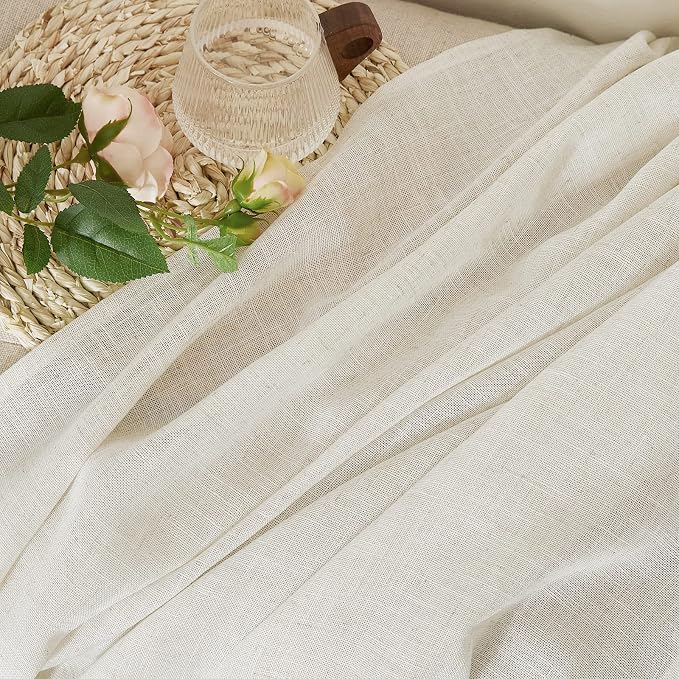 NICETOWN Linen Burlap Short Kitchen Curtains 36 inches Long, Rod Pocket & Back - Image 6