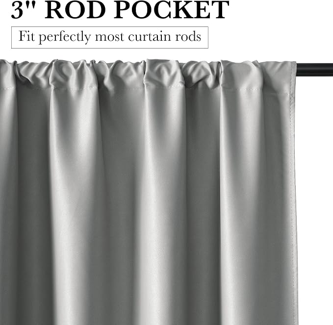 RYB HOME 100% Blackout Bathroom Curtains Over Sink 24 inches Long, Heat & UV - Image 3