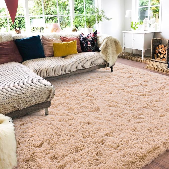 Rugs for Living Room 6x9, Soft Shaggy Modern Shag Area Rug for Bedroom by Quntue