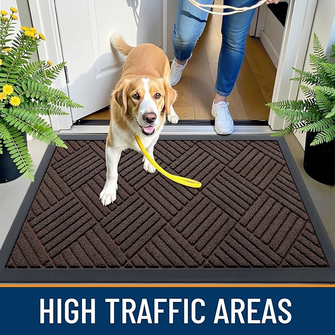 OLANLY Front Door Mat Outside Entrance 59x34, Waterproof Heavy-Duty Doormat | - Image 6