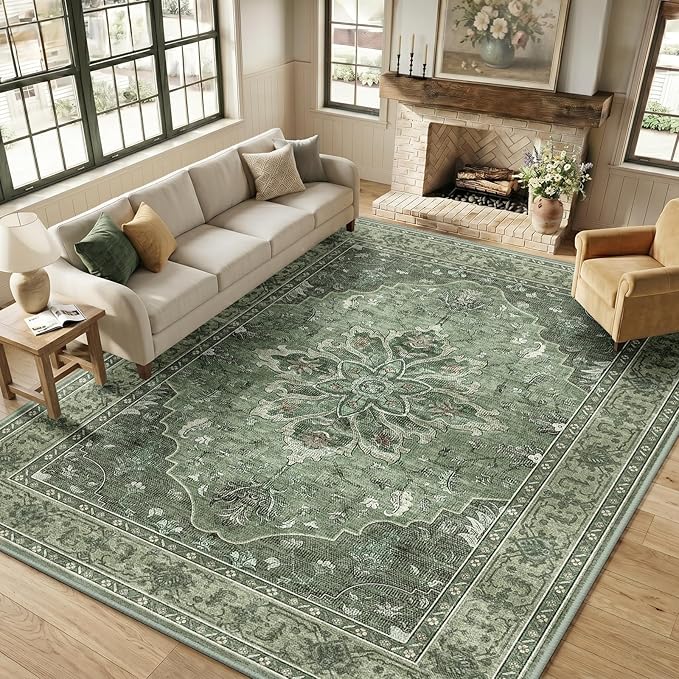 RELEANY Washable Area Rug, Large 9'x12', Water Repellent, Pet Friendly - Image 3
