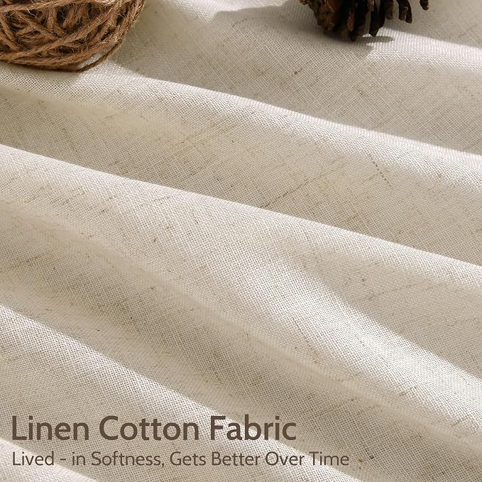 Linen Curtains 84 Inch Length 2 Panels Set - Image 4