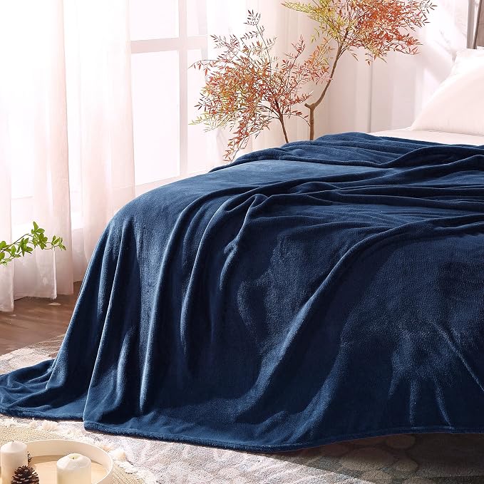 BEDELITE Fleece Blanket Navy Blue Throw Blankets - Image 6