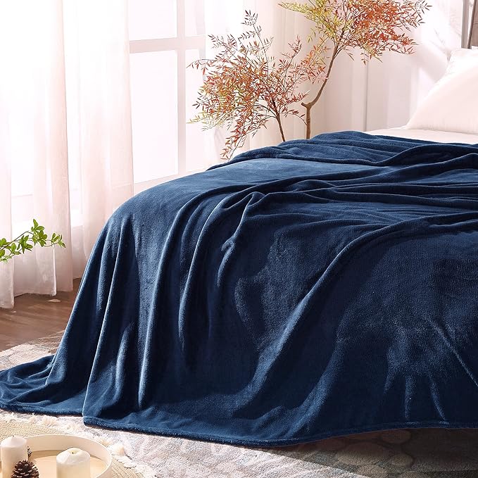 BEDELITE Fleece Blanket Soft Plush Twin Size Blanket Navy 60"x80" | Ultra Soft - Image 6
