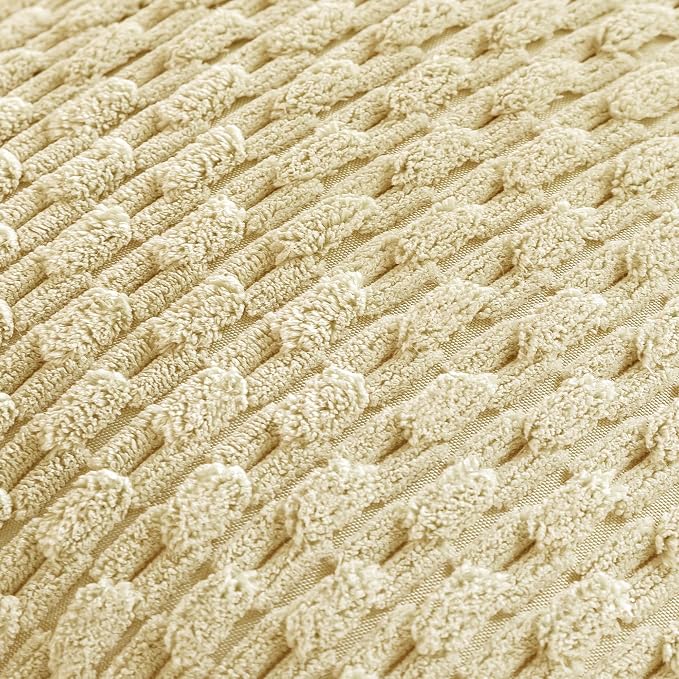 Set of 4 Pale Yellow Decorative Throw Pillow Covers 20x20 Inch Corduroy Pillow - Image 5