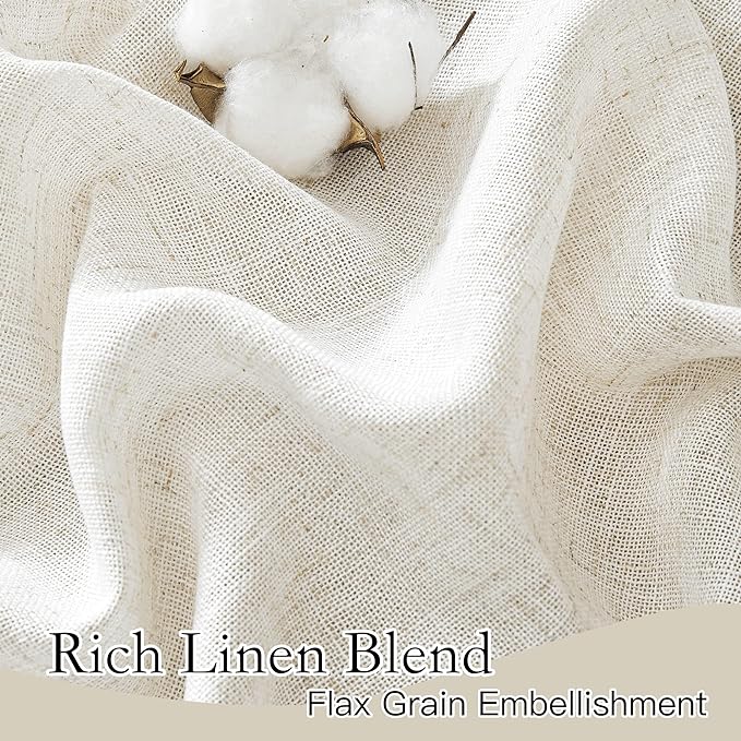 RYB HOME Light Filtering Linen Sheer Curtains 72 inch Long - Image 4