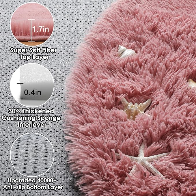 ONASAR Blush Round Area Rugs 4ft - Image 2