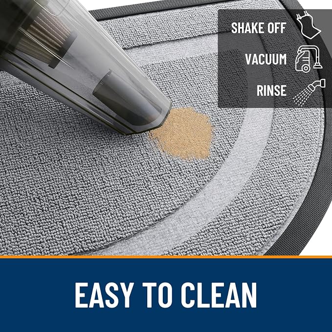 OLANLY Half Circle Front Door Mat Outside 71x23 All-Season Rubber Doormat | - Image 5