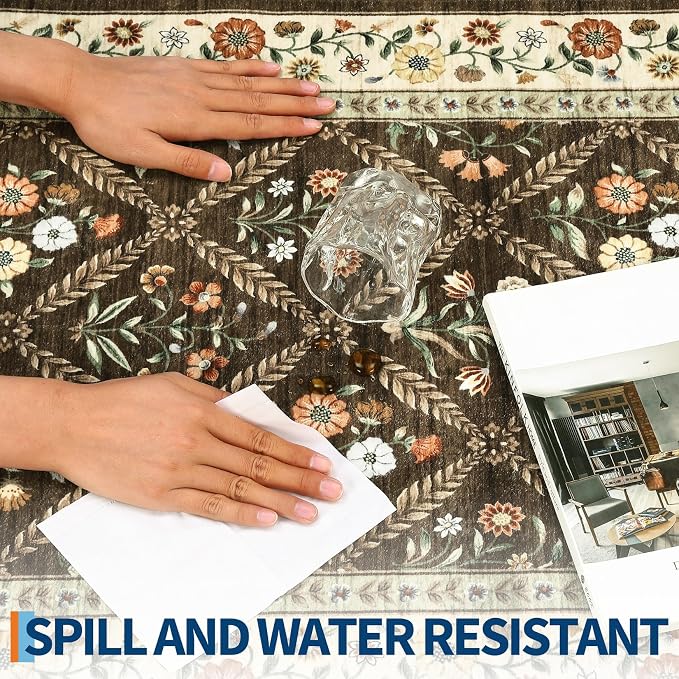Washable Kitchen Rugs Non Slip 2x6 Hallway Runner Rug Stain Resistant Low Pile - Image 6
