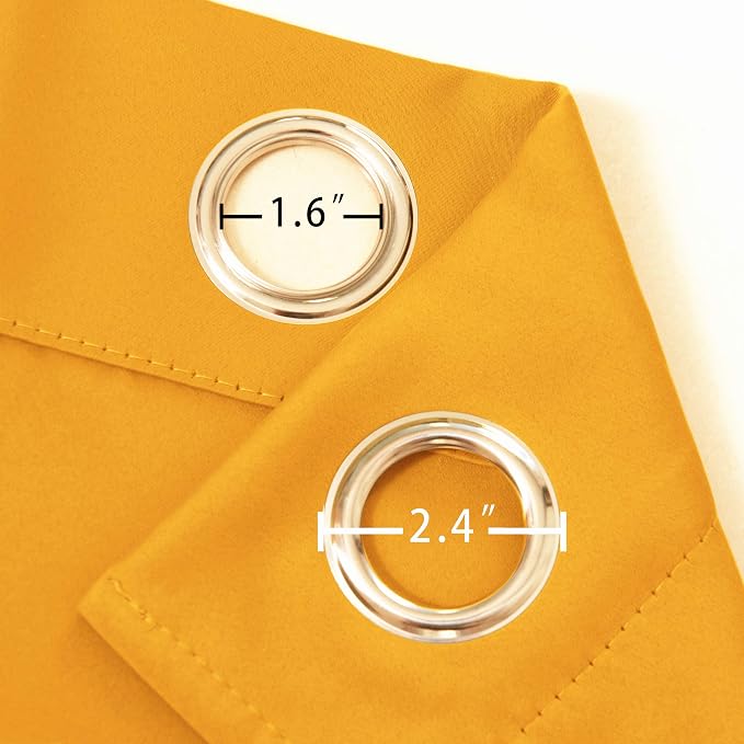 LEMOMO Yellow Blackout Curtains 34 x 63 Inch Length/Set of 2 Curtain - Image 5