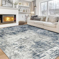 9x12 Area Rugs for Living Room Bedroom Dining Room Washable Blue Grey | Soft by Aelenmu