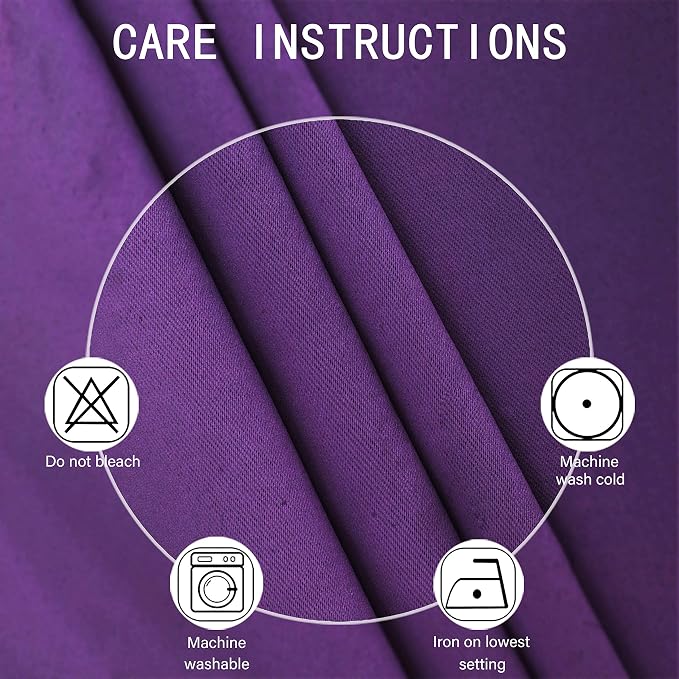 LEMOMO Purple Blackout Curtains 40 x 63 Inch Length/Set of 2 Curtain - Image 5
