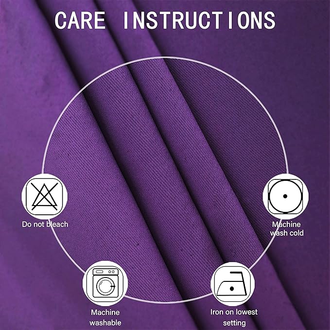 LEMOMO Purple Blackout Curtains 34 x 84 Inch Length/Set of 2 Curtain - Image 4