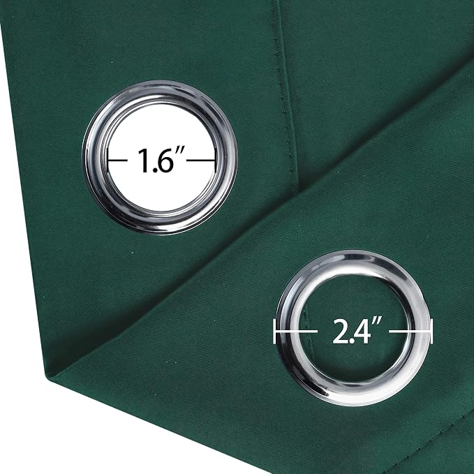 Dark Green Thermal Blackout Curtains/52 x 108 Inch/Set of 2 Panels Room - Image 6