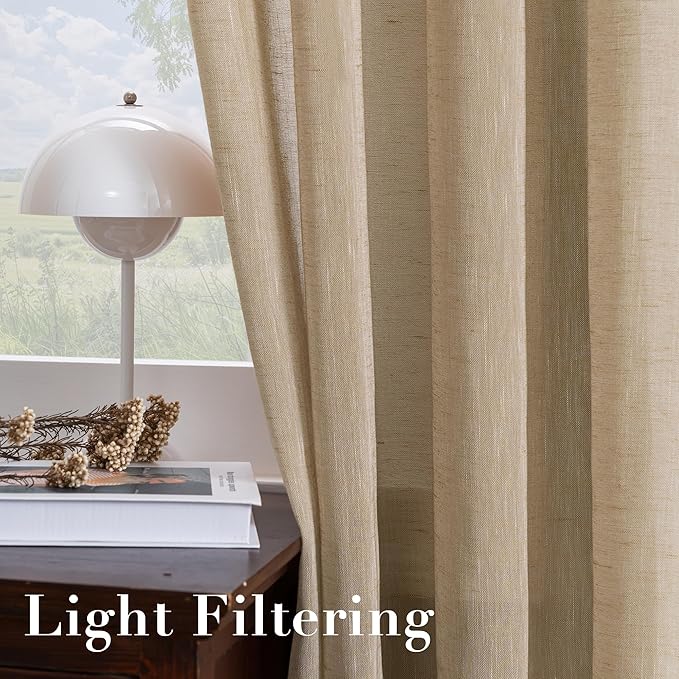 H.VERSAILTEX Natural Linen Rich Quality Curtain Semi-Sheer Privacy Protection - Image 5