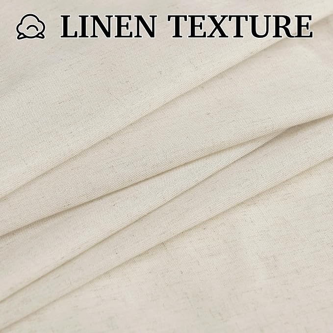 RYB HOME Linen Semi Sheer Curtains - Image 4