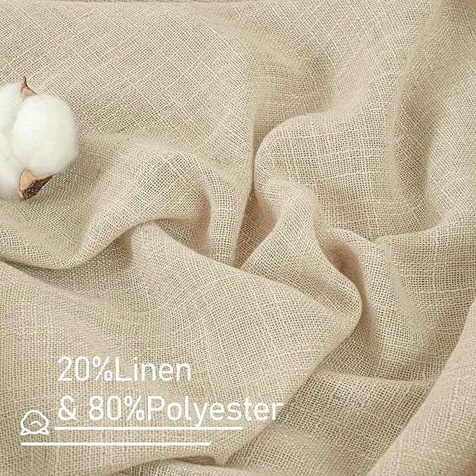 LAMIT Light Filtering Linen Curtains 84 inches Long - Image 2