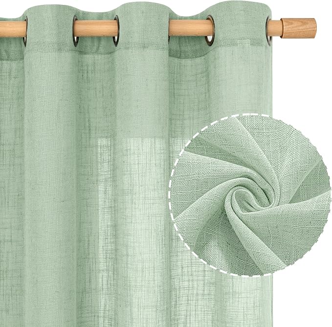 Short Linen Curtains 40 Inch Length - Image 2