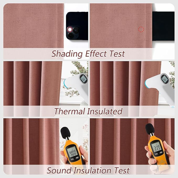 Guken 100% Blackout Curtains 84 Inch Length 2 Panels Set - Image 5