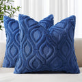 decorUhome Throw Pillow Covers 24x24 Inch Set of 2, Soft Plush Faux Wool Dark by decorUhome