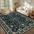 5x7 Area Rugs Living Room Rug: Washable Vintage Boho Medallion Rug No Slip by EXPEDIX