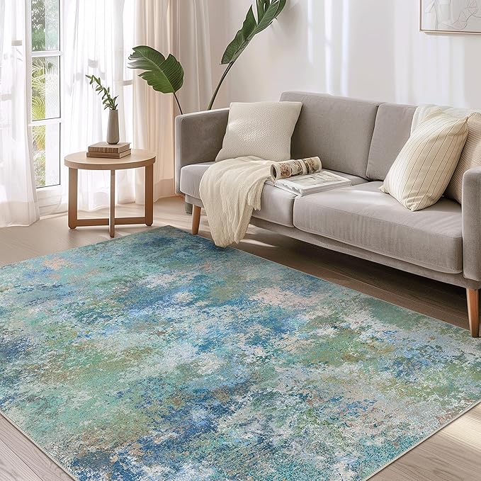 Area Rugs 5x7 for Living Room Bedroom, Modern Abstract Machine Washable Rug - Image 3