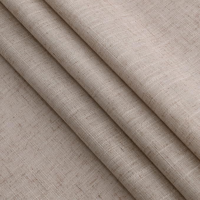 Extra Long Curtain 108 Inches Long 2 Panels Set Back Tab Oatmeal Linen Drapes - Image 6
