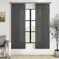 Semi Sheer Linen Blend Pinch Pleated Charcoal Grey Curtains 72 Inch Long | by Twodrapes
