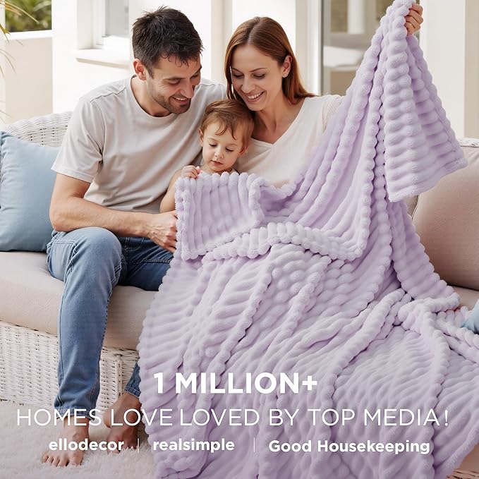 Bedsure GentleSoft Lavender Fog Full Blanket - Image 2