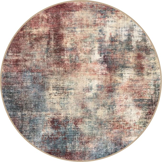 IOHOUZE Round Area Rug 5 Ft Circle Entryway Rugs Round Washable Door Mat Indoor - Image 9