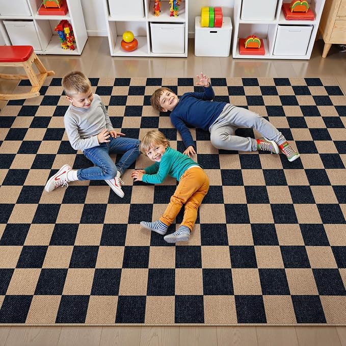 Lahome Colette Checkered Easy Jute Rug, 9x12 Area Rug - Image 3