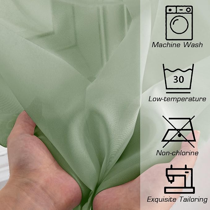 Simplebrand Sheer Curtains 72 Inches Long 2 Panels - Image 6