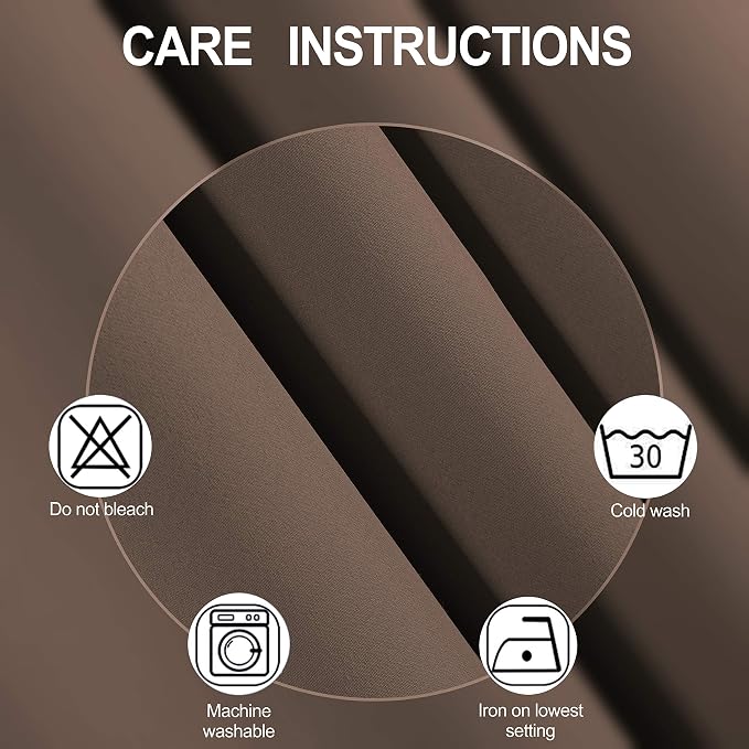 LEMOMO Chocolate Brown Thermal Blackout Curtains/42 x 72 Inch/Set of 2 Panels - Image 4