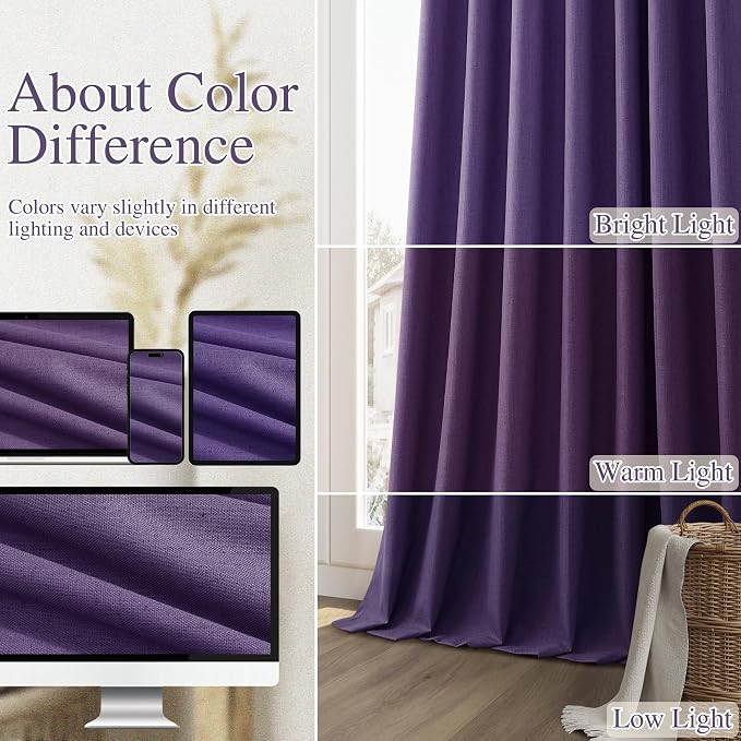 Guken 100% Blackout Curtains 90 Inch Length 2 Panels Set - Image 7