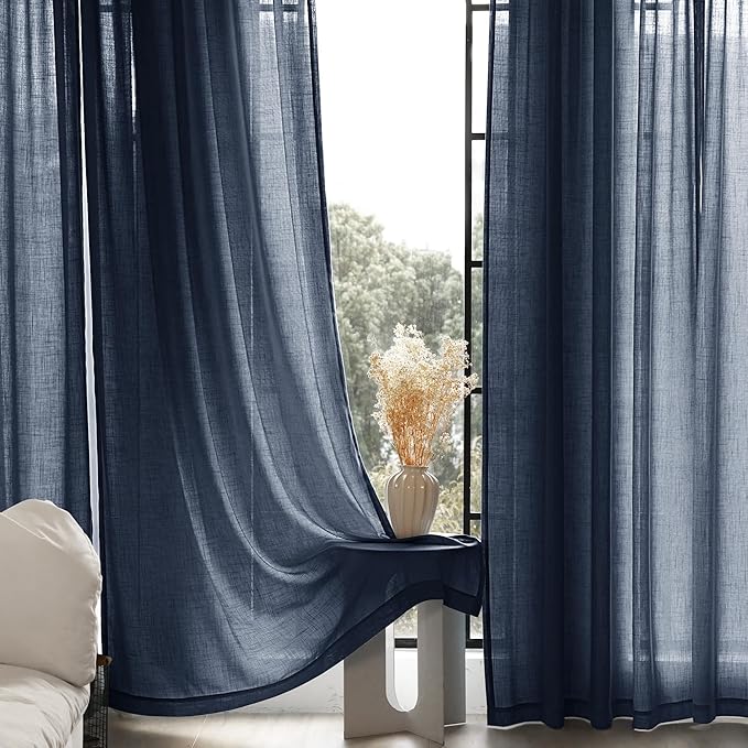 Navy Blue Curtains 80 inch Length - Image 7