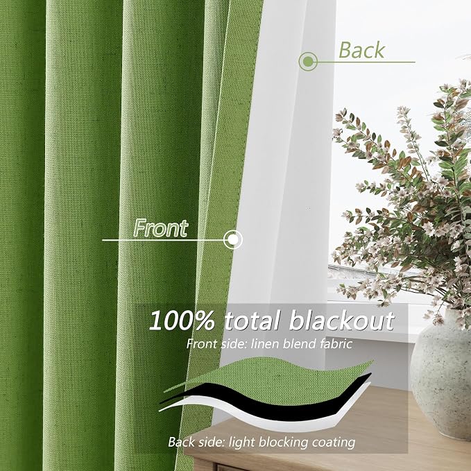 Guken 100% Blackout Curtains 90 Inch Length 2 Panels Set - Image 4