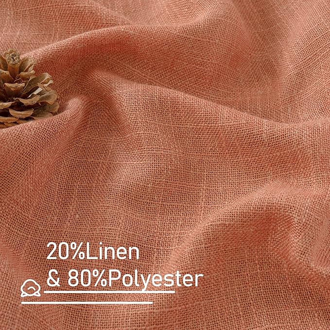 Terracotta Linen Curtains 72 Inches Long - Image 3